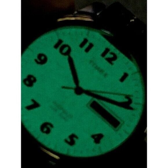 Timex Men's Watch T26481 Quartz 35mm Gray Dial Indiglo Two Tone Stretched Band - Picture 7 of 13